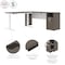 Bestar BESTAR Upstand 72W L-Shaped Electric Standing Desk in bark grey & white 175852-000047 - alternate 3
